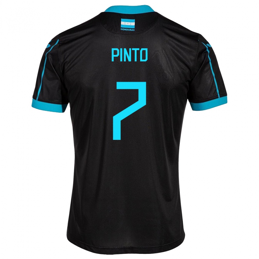 Damen Honduras José Pinto #7 Schwarz Auswärtstrikot Trikot 24-26 T-Shirt Belgien
