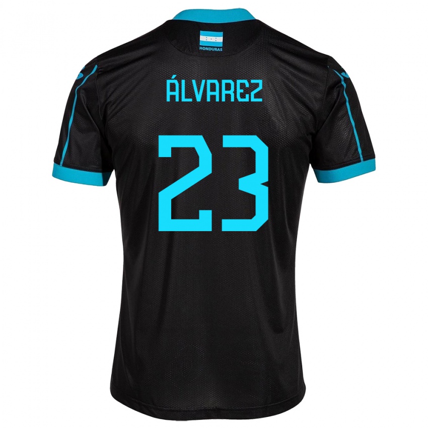 Damen Honduras Jorge Álvarez #23 Schwarz Auswärtstrikot Trikot 24-26 T-Shirt Belgien