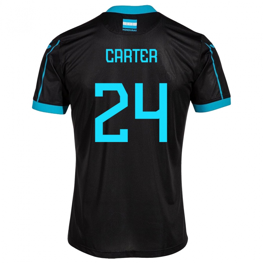 Damen Honduras Daniel Carter #24 Schwarz Auswärtstrikot Trikot 24-26 T-Shirt Belgien