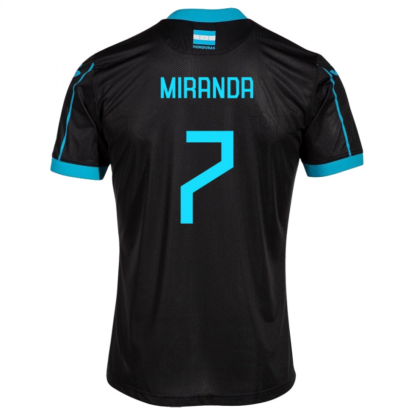 Damen Honduras Jeffry Miranda #7 Schwarz Auswärtstrikot Trikot 24-26 T-Shirt Belgien