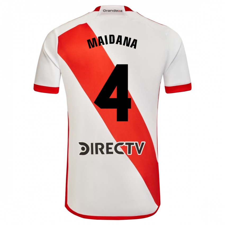 Kinder Jonatan Maidana #4 Weiß Rot Heimtrikot Trikot 2023/24 T-Shirt Belgien