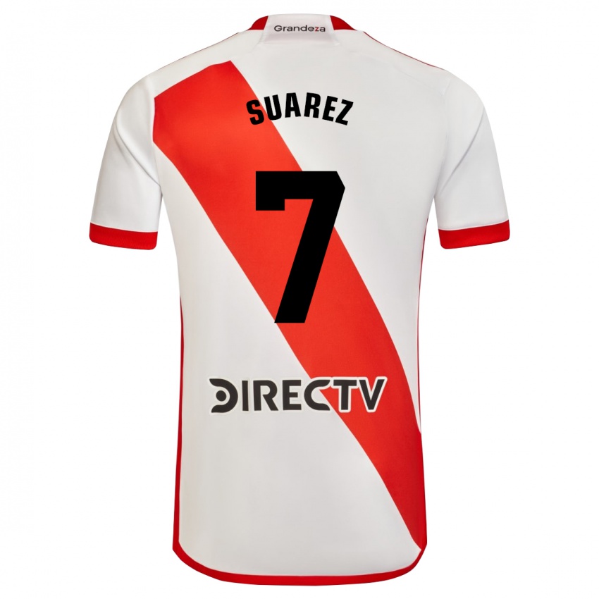 Kinder Matias Suarez #7 Weiß Rot Heimtrikot Trikot 2023/24 T-Shirt Belgien