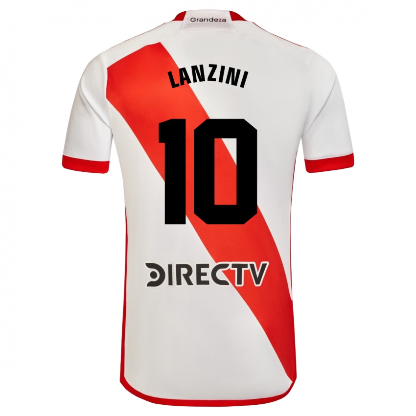Enfant Maillot Manuel Lanzini #10 Blanc Rouge Tenues Domicile 2023/24 T-Shirt Belgique