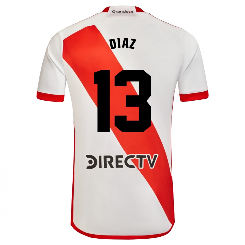 Enfant Maillot Enzo Díaz #13 Blanc Rouge Tenues Domicile 2023/24 T-Shirt Belgique