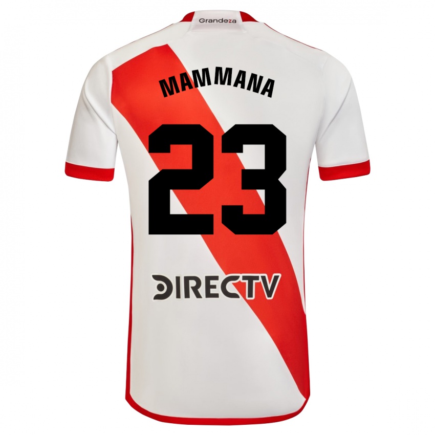 Enfant Maillot Emanuel Mammana #23 Blanc Rouge Tenues Domicile 2023/24 T-Shirt Belgique
