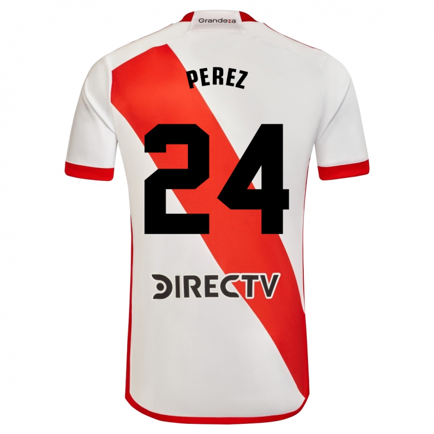Enfant Maillot Enzo Perez #24 Blanc Rouge Tenues Domicile 2023/24 T-Shirt Belgique