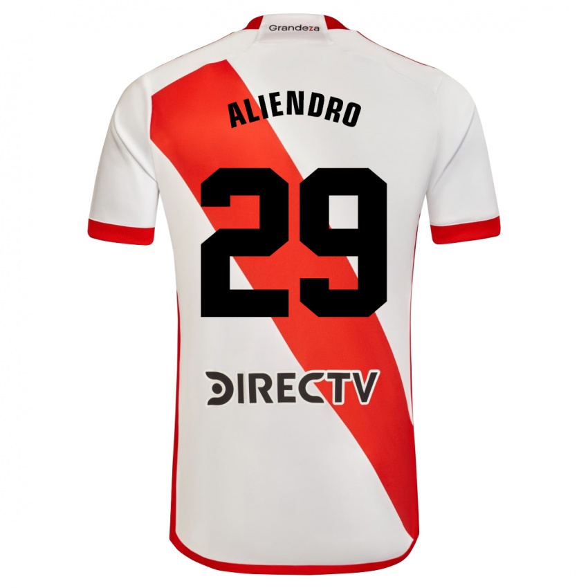 Enfant Maillot Rodrigo Aliendro #29 Blanc Rouge Tenues Domicile 2023/24 T-Shirt Belgique