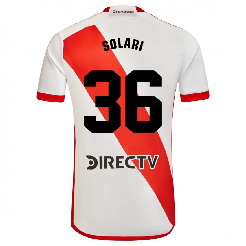Enfant Maillot Pablo Solari #36 Blanc Rouge Tenues Domicile 2023/24 T-Shirt Belgique