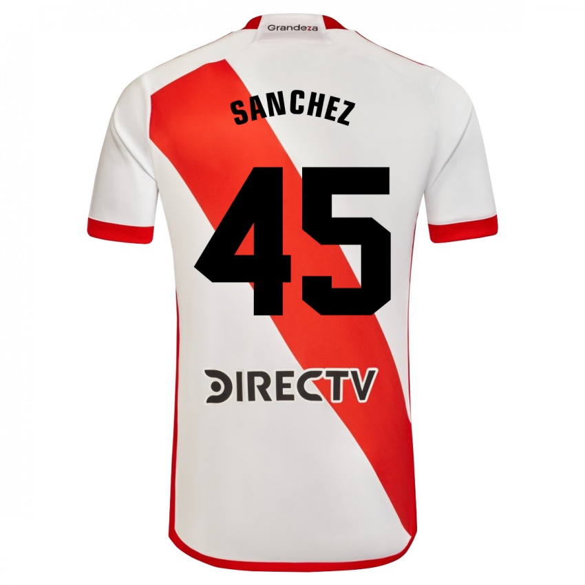 Kinder Sebastián Sánchez #45 Weiß Rot Heimtrikot Trikot 2023/24 T-Shirt Belgien