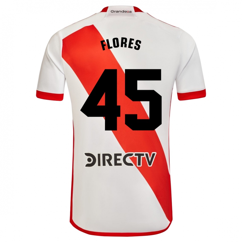 Kinder Joaquín Flores #45 Weiß Rot Heimtrikot Trikot 2023/24 T-Shirt Belgien