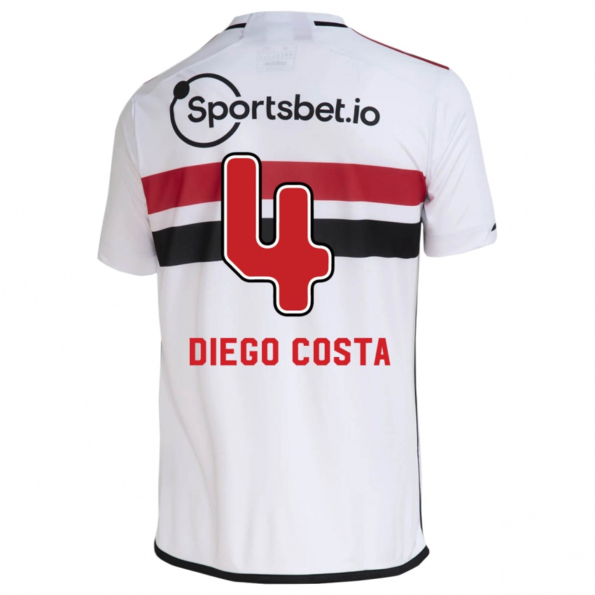 Kinder Diego Costa #4 Weiß Heimtrikot Trikot 2023/24 T-Shirt Belgien