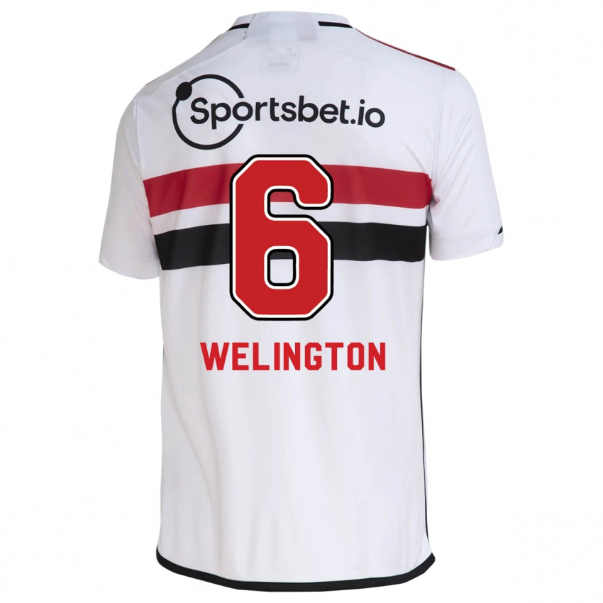 Enfant Maillot Welington #6 Blanc Tenues Domicile 2023/24 T-Shirt Belgique