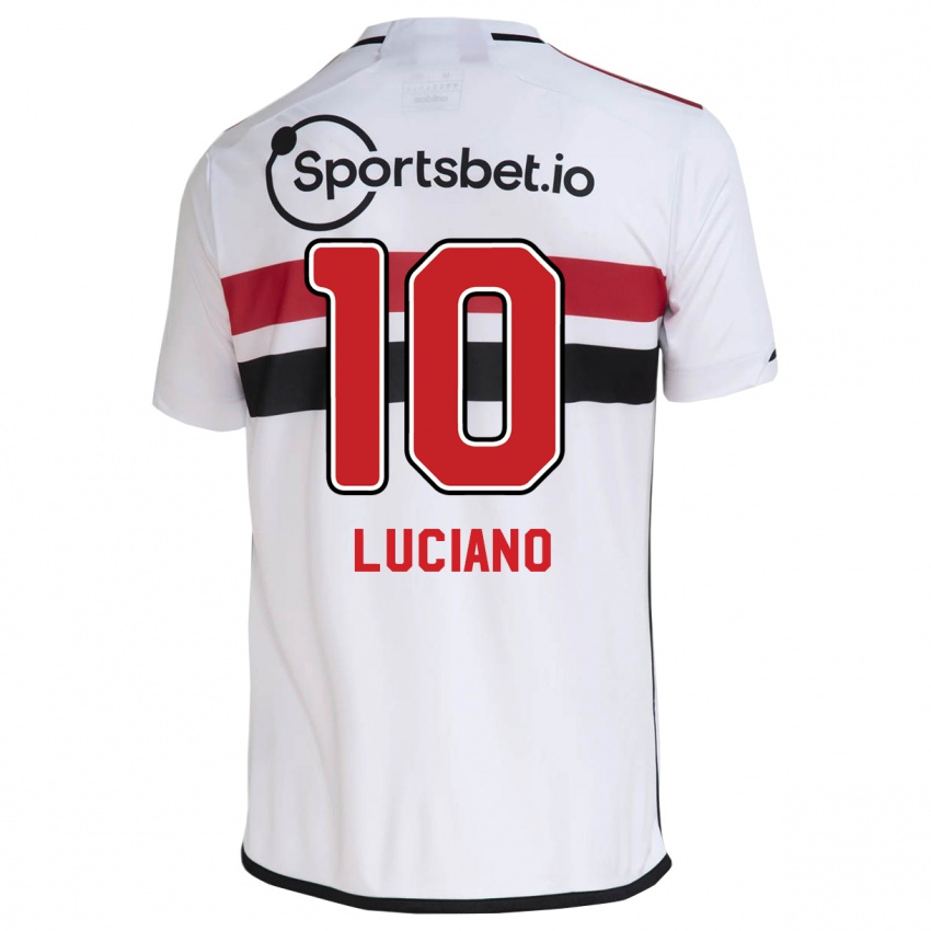 Enfant Maillot Luciano #10 Blanc Tenues Domicile 2023/24 T-Shirt Belgique