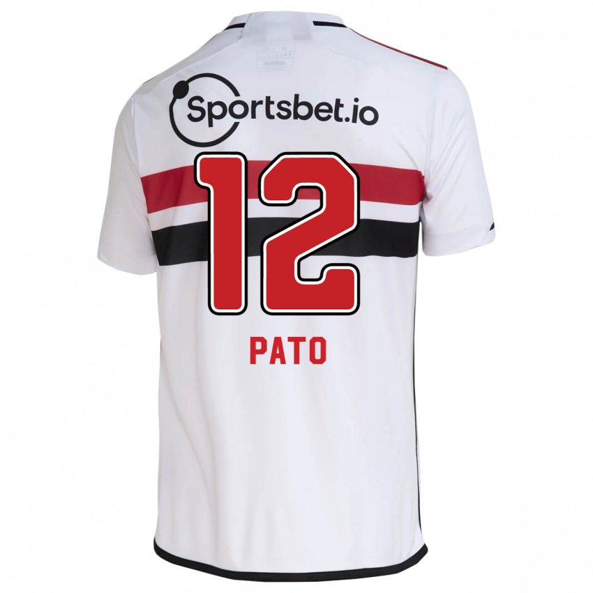 Kinder Alexandre Pato #12 Weiß Heimtrikot Trikot 2023/24 T-Shirt Belgien