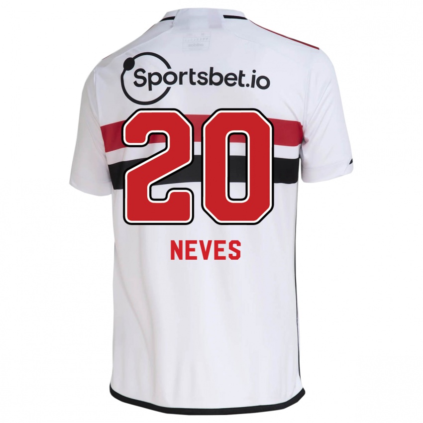 Enfant Maillot Gabriel Neves #20 Blanc Tenues Domicile 2023/24 T-Shirt Belgique