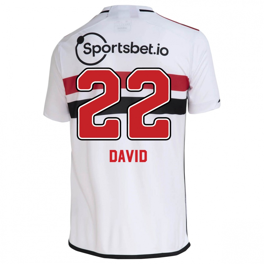 Enfant Maillot David #22 Blanc Tenues Domicile 2023/24 T-Shirt Belgique