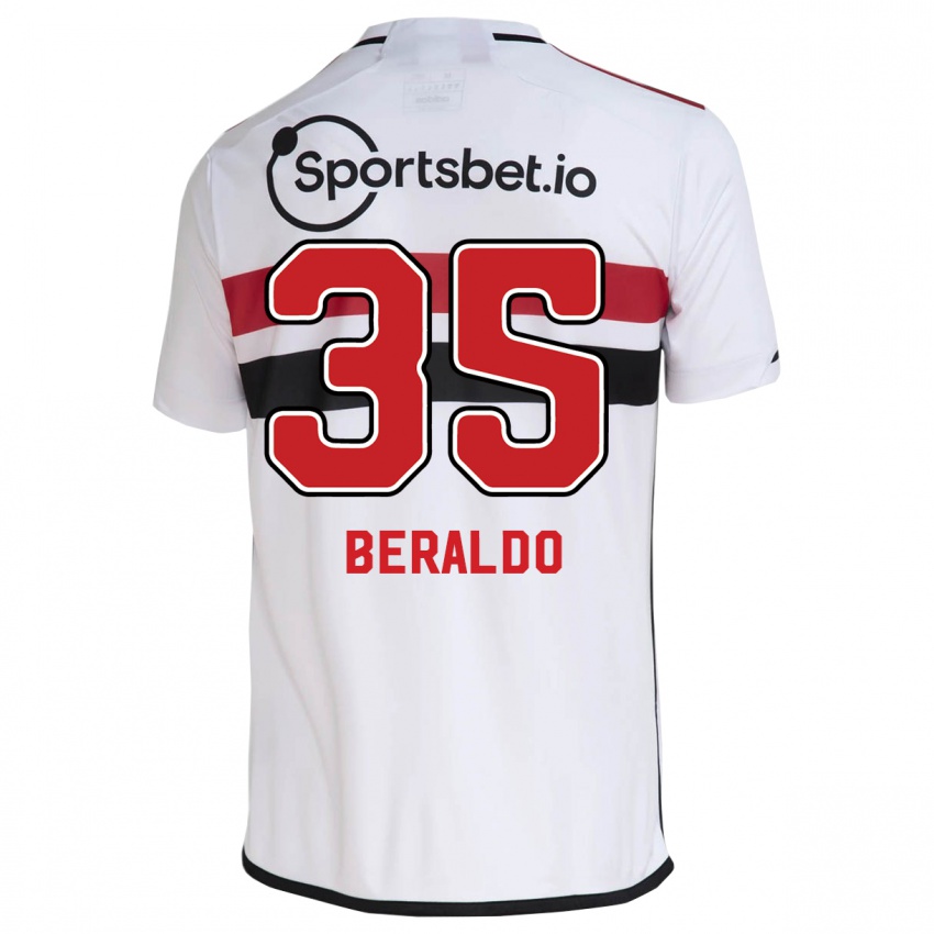 Enfant Maillot Lucas Beraldo #35 Blanc Tenues Domicile 2023/24 T-Shirt Belgique