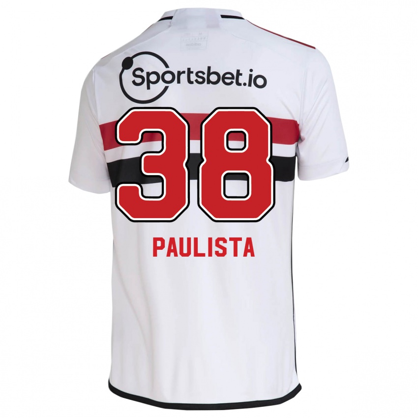 Enfant Maillot Caio Paulista #38 Blanc Tenues Domicile 2023/24 T-Shirt Belgique
