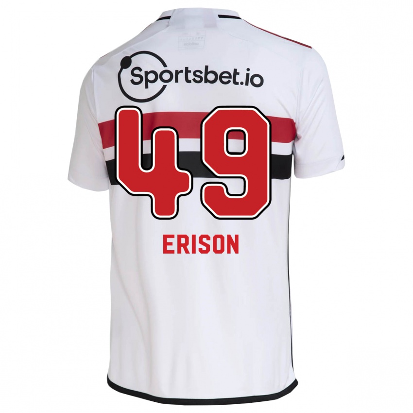 Kinderen Erison #49 Wit Thuisshirt Thuistenue 2023/24 T-Shirt België
