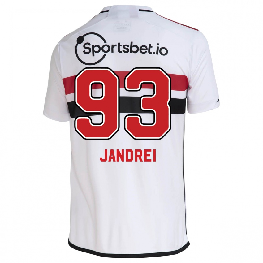 Enfant Maillot Jandrei #93 Blanc Tenues Domicile 2023/24 T-Shirt Belgique