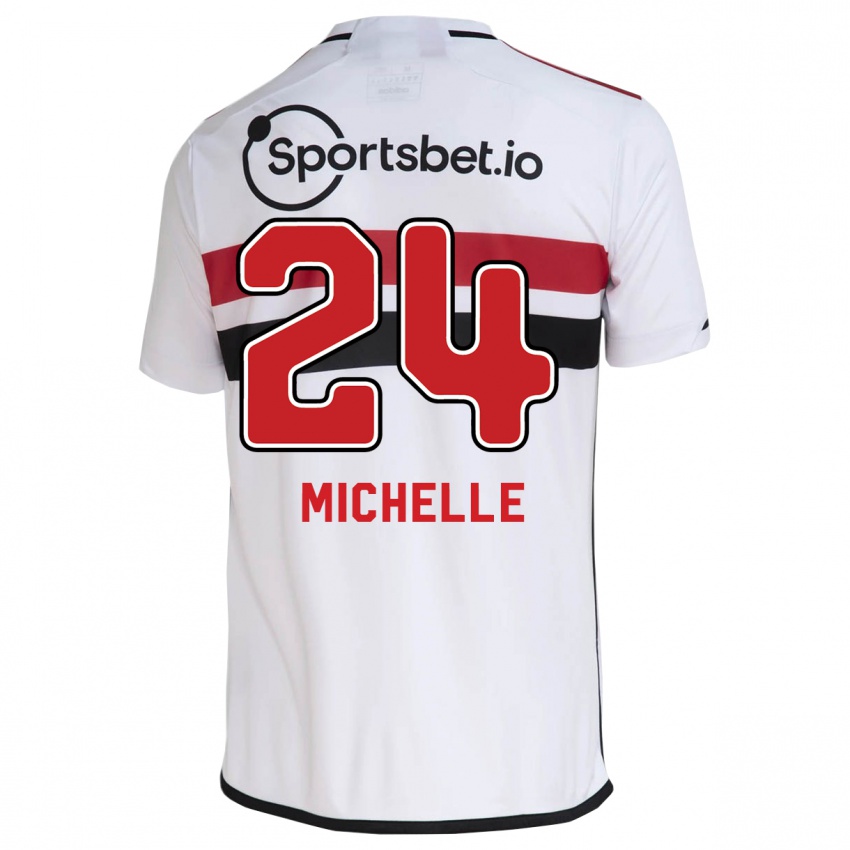 Enfant Maillot Michelle #24 Blanc Tenues Domicile 2023/24 T-Shirt Belgique