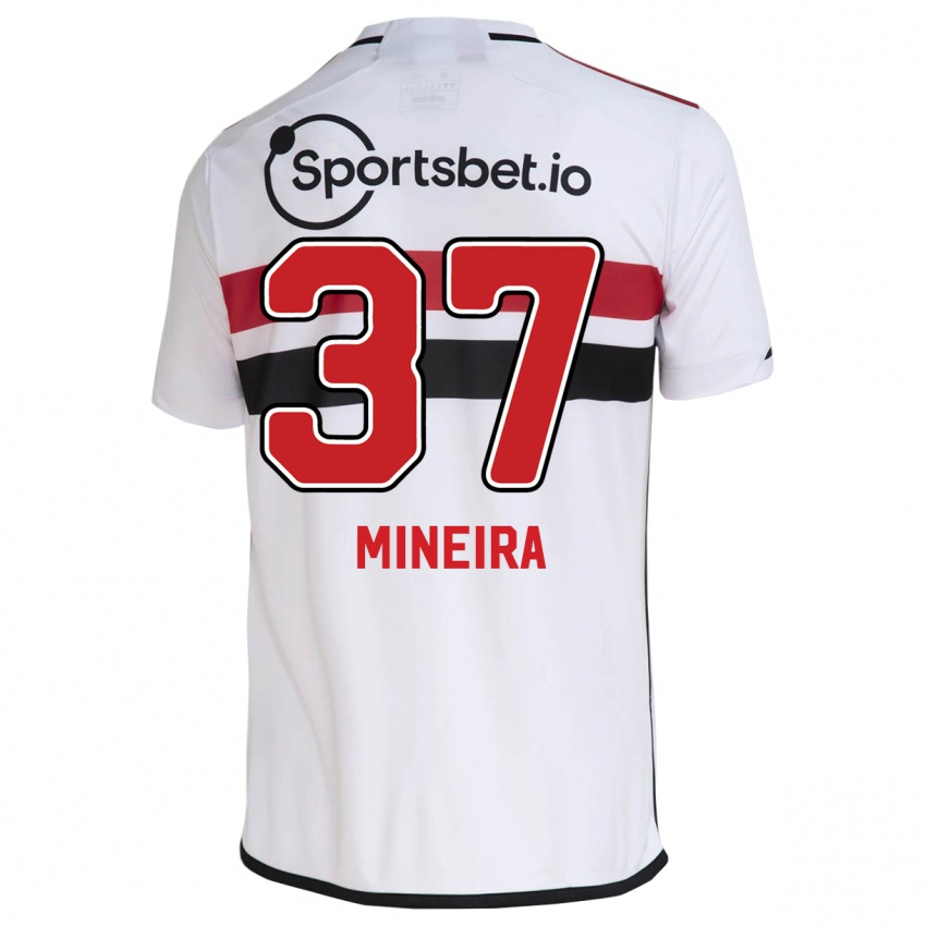 Kinderen Rafa Mineira #37 Wit Thuisshirt Thuistenue 2023/24 T-Shirt België