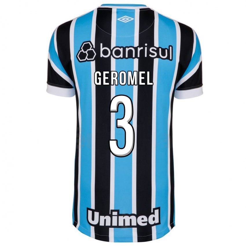 Enfant Maillot Pedro Geromel #3 Bleu Tenues Domicile 2023/24 T-Shirt Belgique