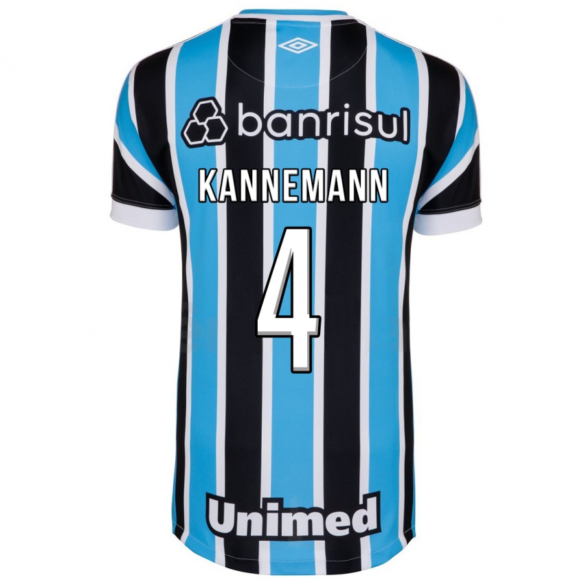 Enfant Maillot Walter Kannemann #4 Bleu Tenues Domicile 2023/24 T-Shirt Belgique