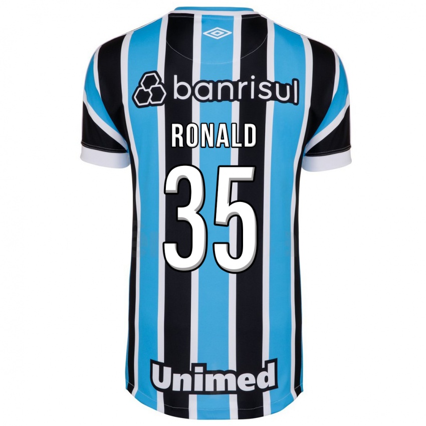 Enfant Maillot Ronald #35 Bleu Tenues Domicile 2023/24 T-Shirt Belgique