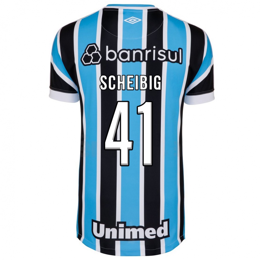 Enfant Maillot Felipe Scheibig #41 Bleu Tenues Domicile 2023/24 T-Shirt Belgique