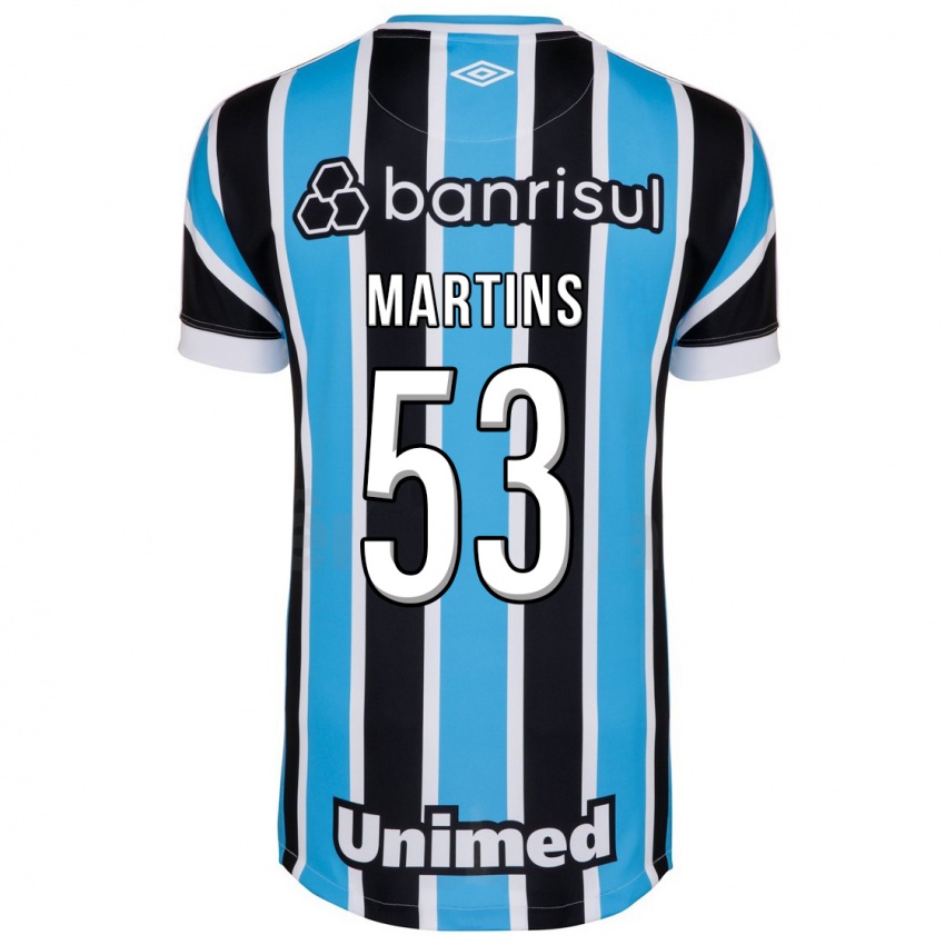 Kinder Gustavo Martins #53 Blau Heimtrikot Trikot 2023/24 T-Shirt Belgien