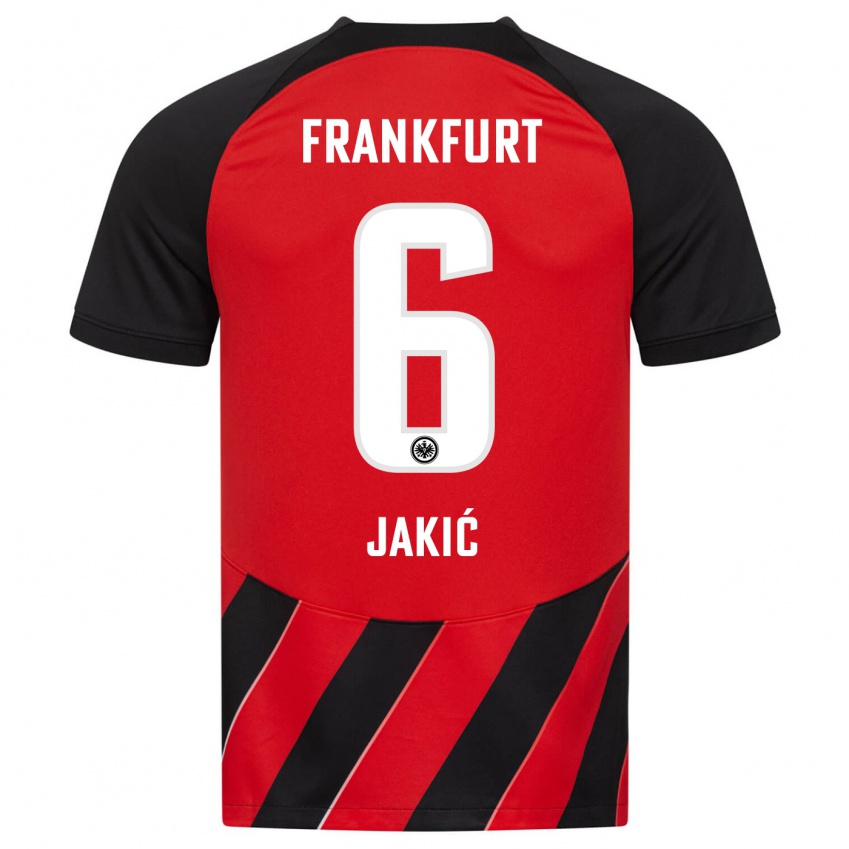Kinderen Kristijan Jakic #6 Rood Zwart Thuisshirt Thuistenue 2023/24 T-Shirt België