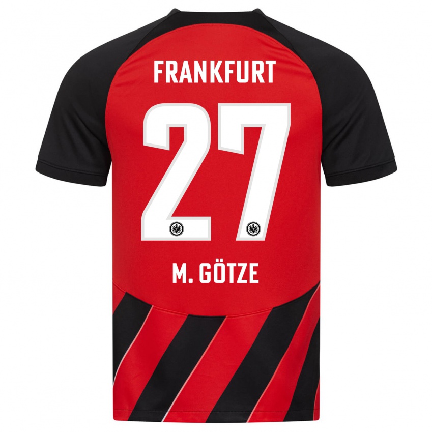 Kinder Mario Götze #27 Rot Schwarz Heimtrikot Trikot 2023/24 T-Shirt Belgien