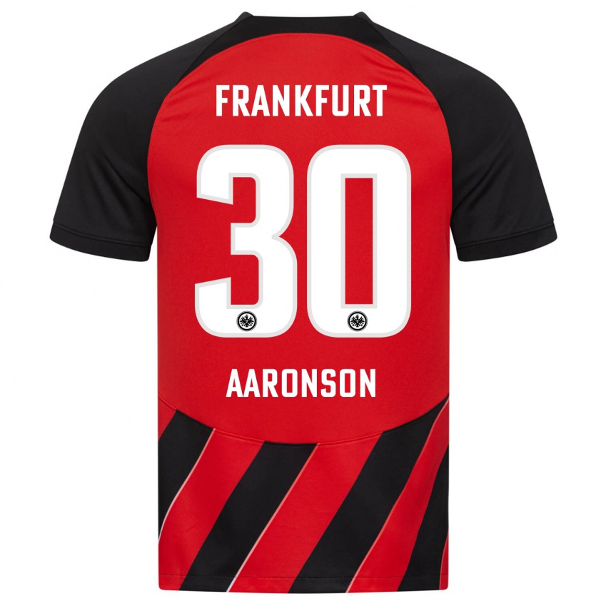 Kinder Paxten Aaronson #30 Rot Schwarz Heimtrikot Trikot 2023/24 T-Shirt Belgien