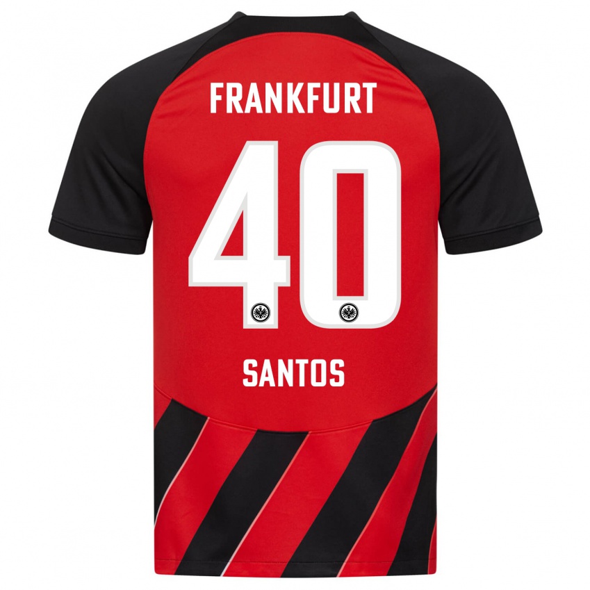 Kinder Kauã Santos #40 Rot Schwarz Heimtrikot Trikot 2023/24 T-Shirt Belgien