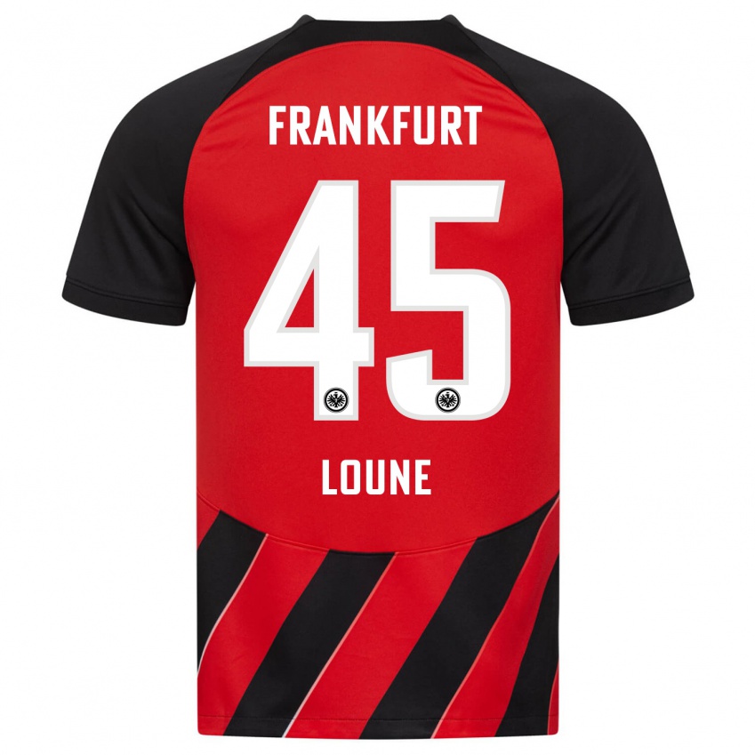 Kinder Mehdi Loune #45 Rot Schwarz Heimtrikot Trikot 2023/24 T-Shirt Belgien