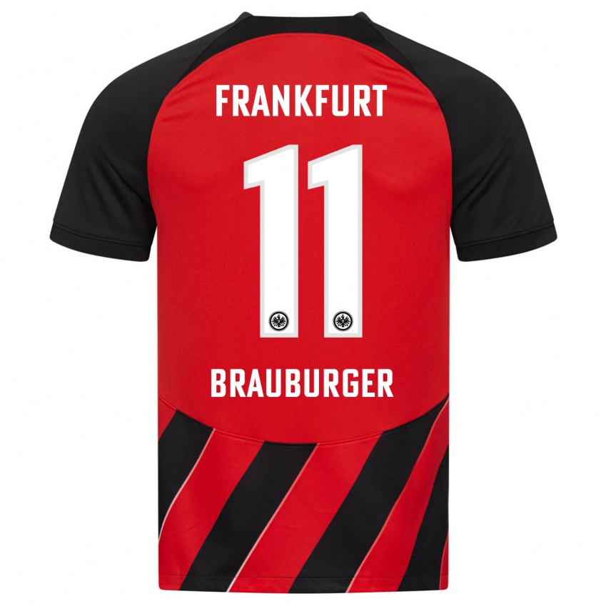 Kinder Maximilian Brauburger #11 Rot Schwarz Heimtrikot Trikot 2023/24 T-Shirt Belgien