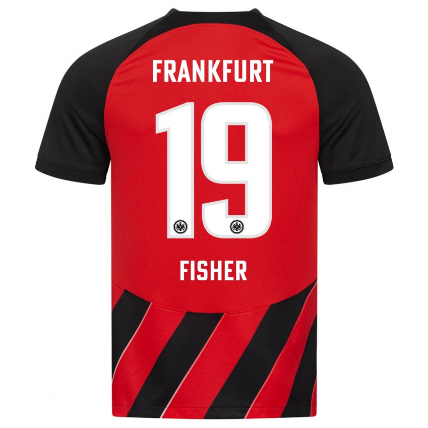 Kinder Ben-Luca Fisher #19 Rot Schwarz Heimtrikot Trikot 2023/24 T-Shirt Belgien