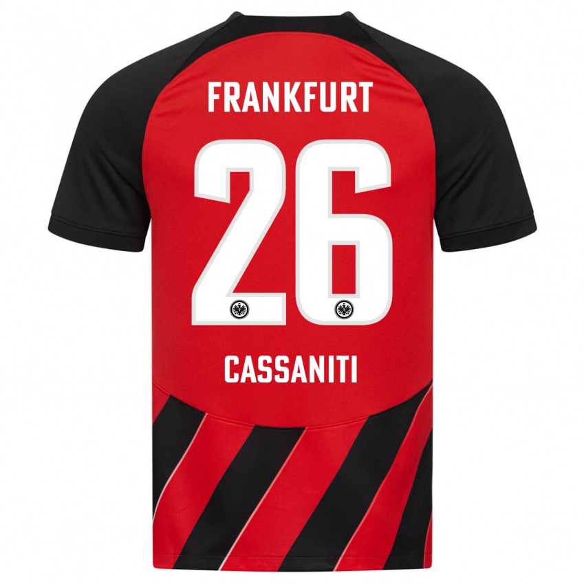 Kinder Nino Cassaniti #26 Rot Schwarz Heimtrikot Trikot 2023/24 T-Shirt Belgien