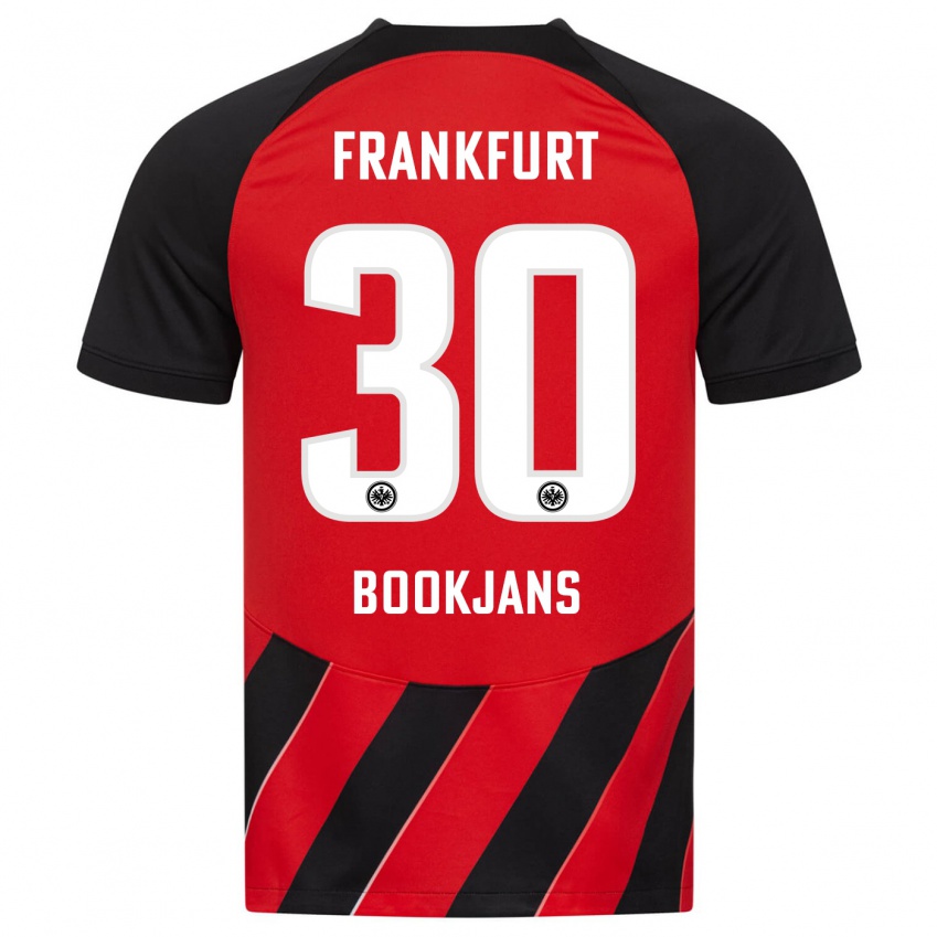 Kinder Jakob Bookjans #30 Rot Schwarz Heimtrikot Trikot 2023/24 T-Shirt Belgien