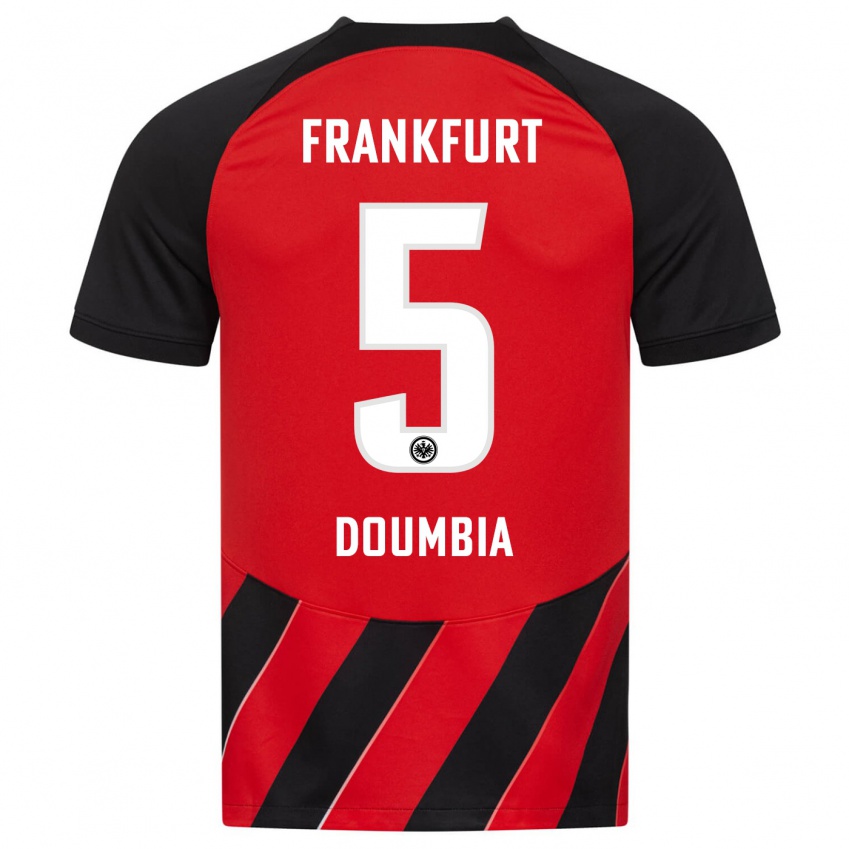 Kinder Fousseny Doumbia #5 Rot Schwarz Heimtrikot Trikot 2023/24 T-Shirt Belgien