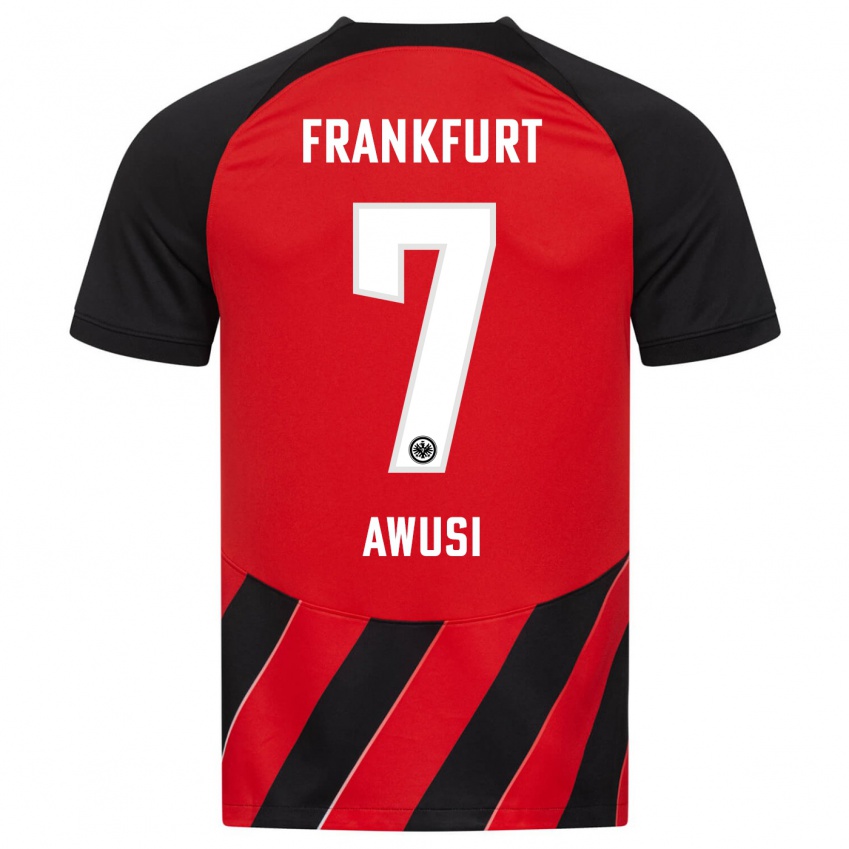 Kinder Junior Awusi #7 Rot Schwarz Heimtrikot Trikot 2023/24 T-Shirt Belgien