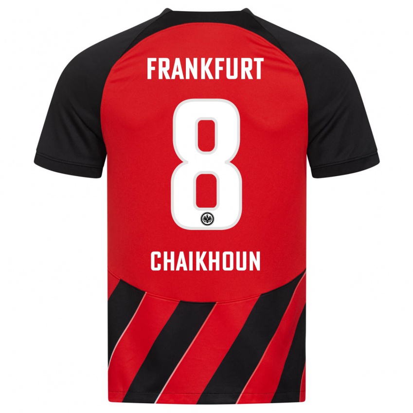 Kinder Ayoub Chaikhoun #8 Rot Schwarz Heimtrikot Trikot 2023/24 T-Shirt Belgien