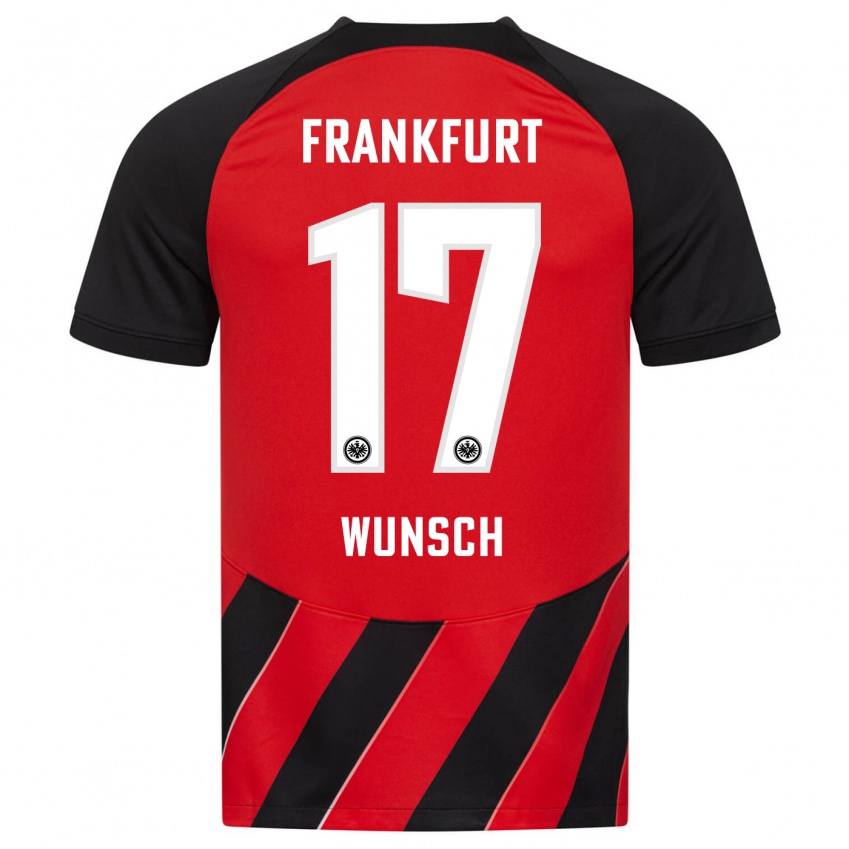 Kinder Paul Wünsch #17 Rot Schwarz Heimtrikot Trikot 2023/24 T-Shirt Belgien