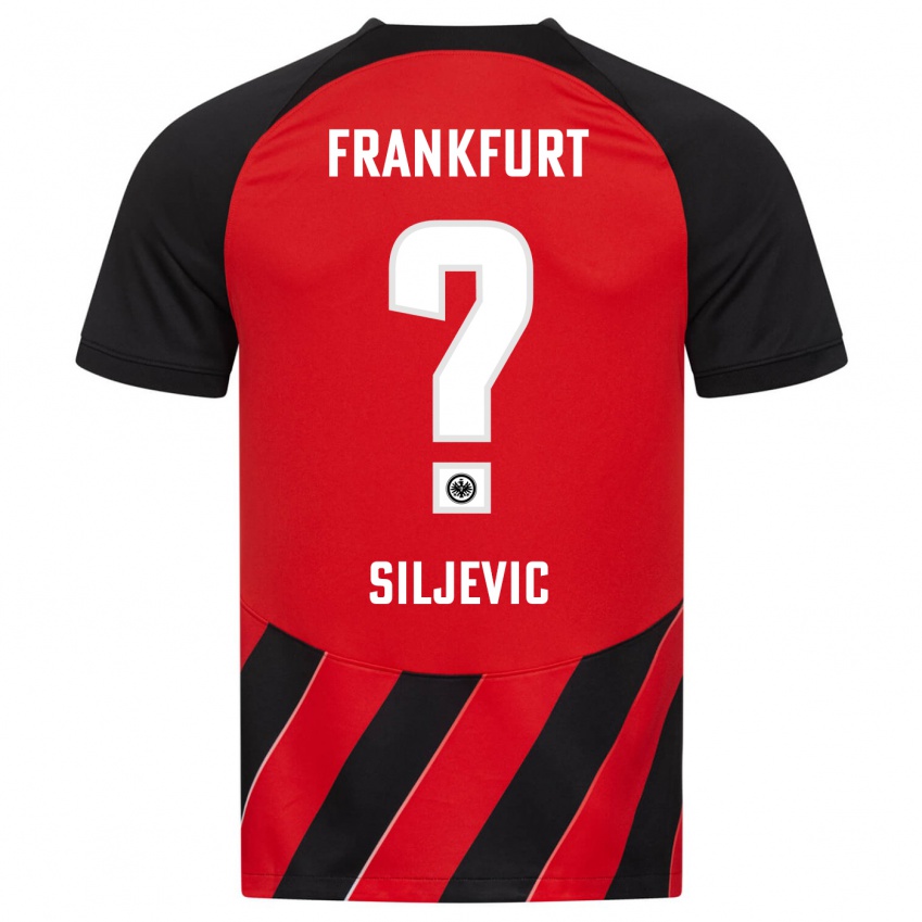Kinder Amil Siljevic #0 Rot Schwarz Heimtrikot Trikot 2023/24 T-Shirt Belgien