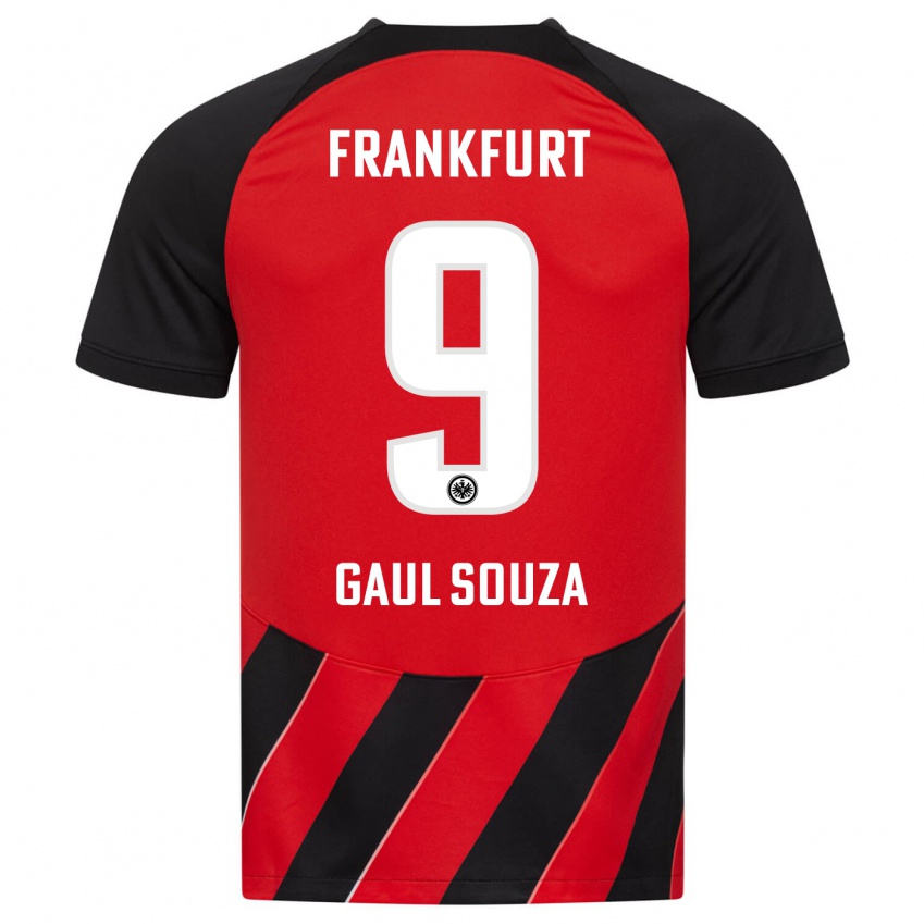 Kinder Alessandro Gaul Souza #9 Rot Schwarz Heimtrikot Trikot 2023/24 T-Shirt Belgien