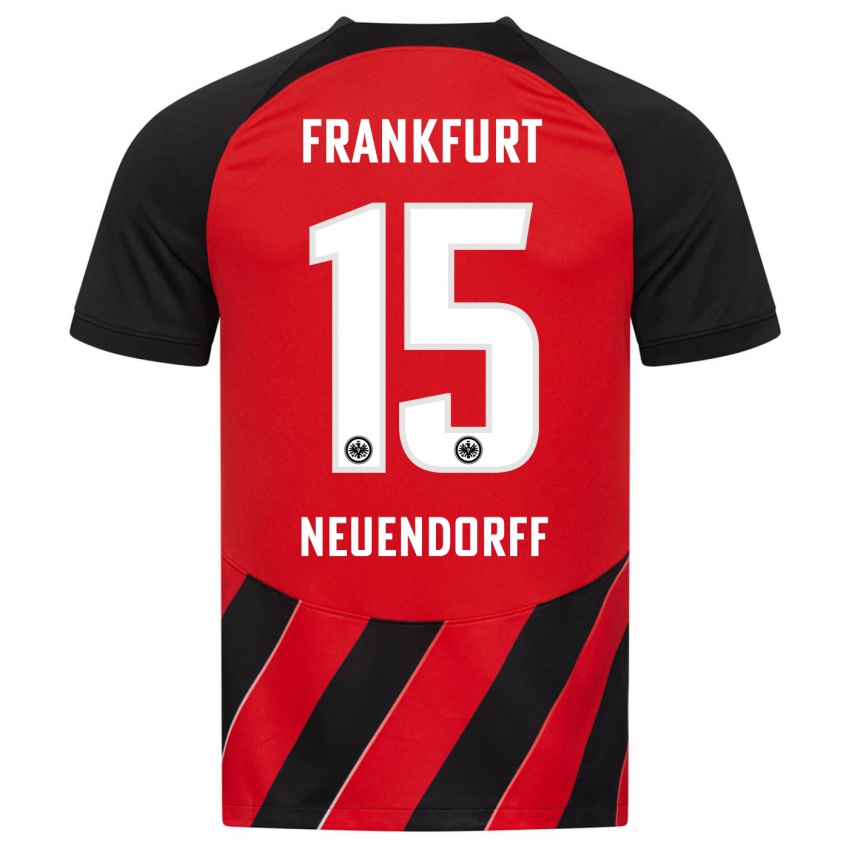 Kinder Nilo Neuendorff #15 Rot Schwarz Heimtrikot Trikot 2023/24 T-Shirt Belgien