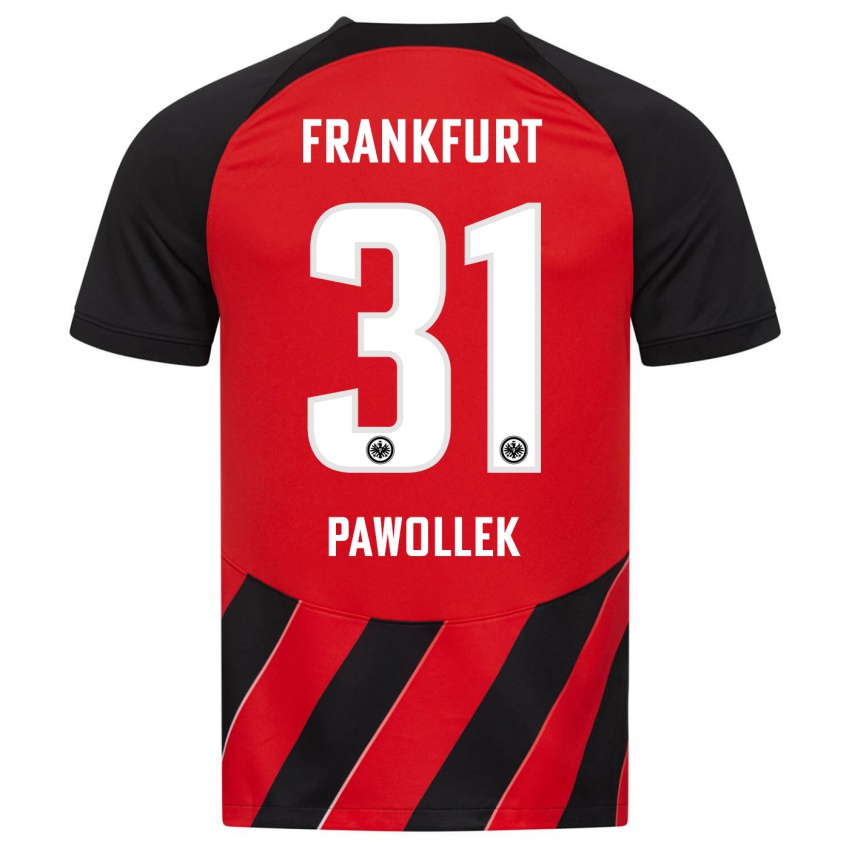 Kinder Tanja Pawollek #31 Rot Schwarz Heimtrikot Trikot 2023/24 T-Shirt Belgien