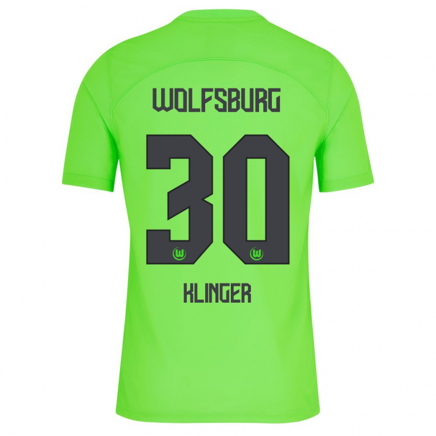Enfant Maillot Niklas Klinger #30 Vert Tenues Domicile 2023/24 T-Shirt Belgique