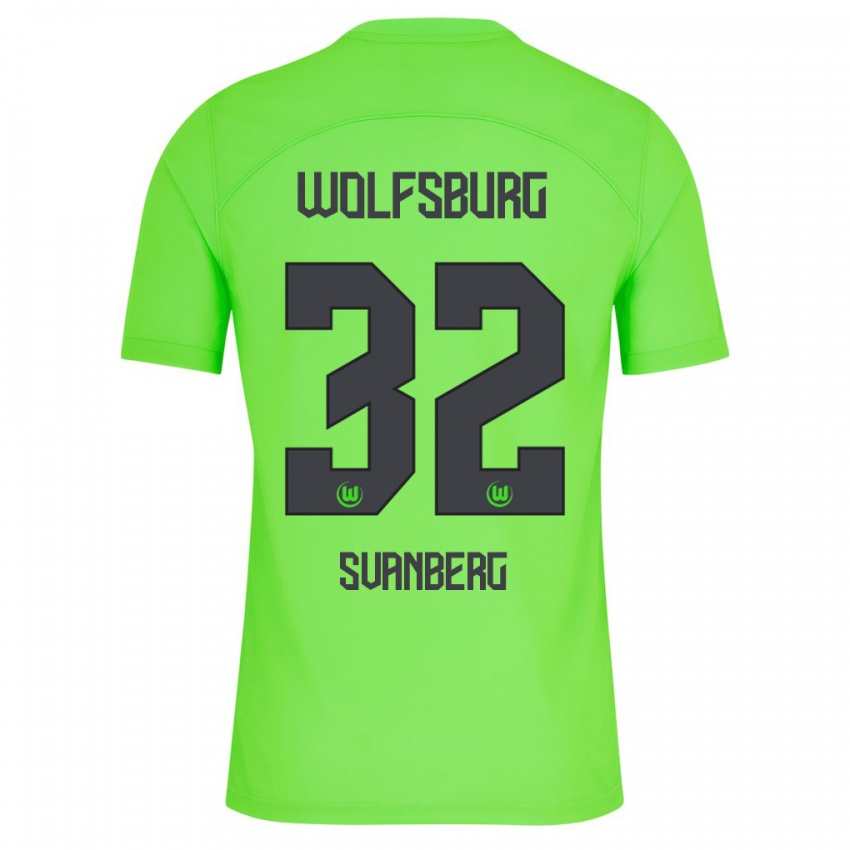 Kinder Mattias Svanberg #32 Grün Heimtrikot Trikot 2023/24 T-Shirt Belgien